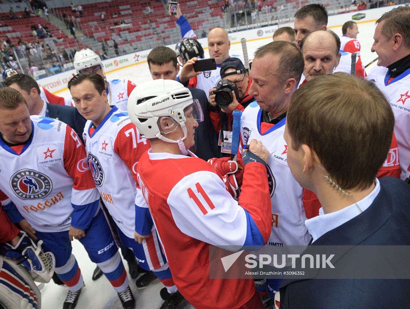 President Vladimir Putin takes part in gala match of Night Hockey League's 6th National Festival
