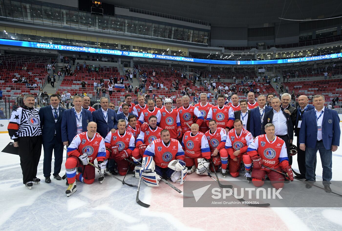 President Vladimir Putin takes part in gala match of Night Hockey League's 6th National Festival