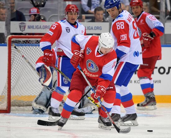 President Vladimir Putin takes part in gala match of Night Hockey League's 6th National Festival