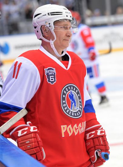 President Vladimir Putin takes part in gala match of Night Hockey League's 6th National Festival