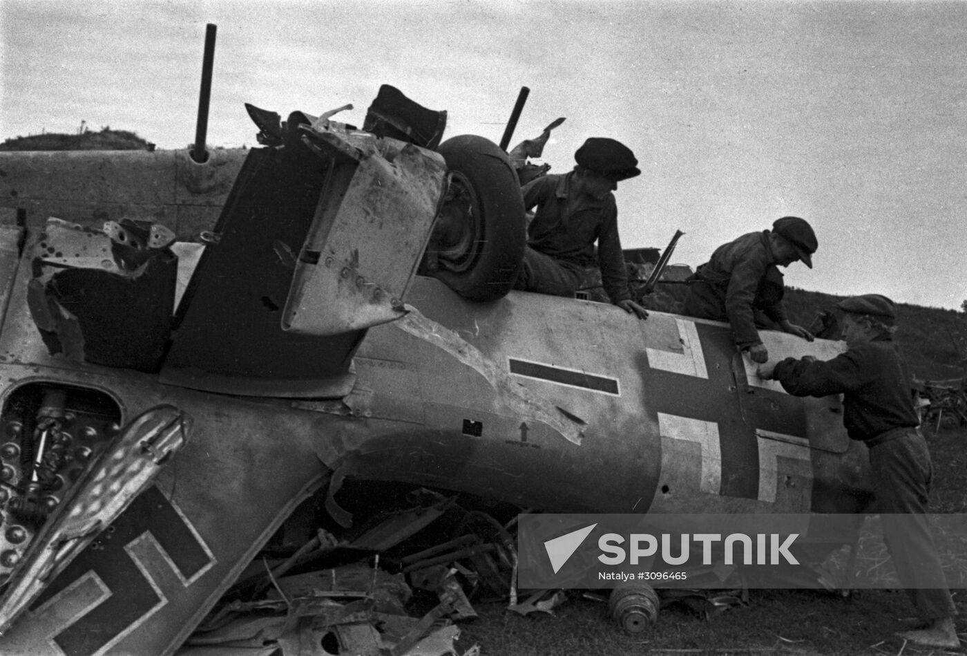 Downed Nazi aircraft