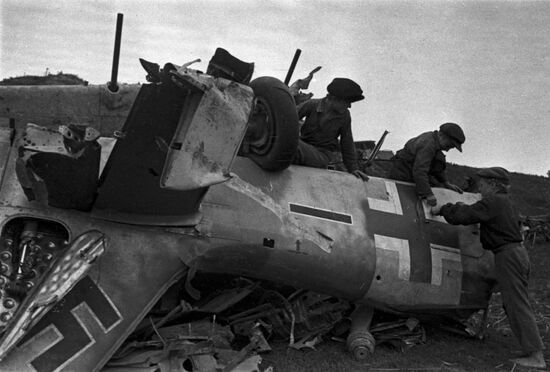 Downed Nazi aircraft