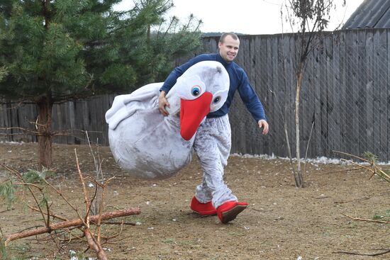Goose farm in Kolorgriv, Russia