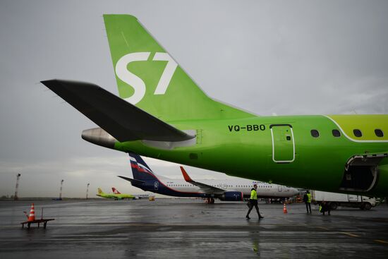Embraer 170-LR aircraft of S-7 Airlines in Novosibirsk