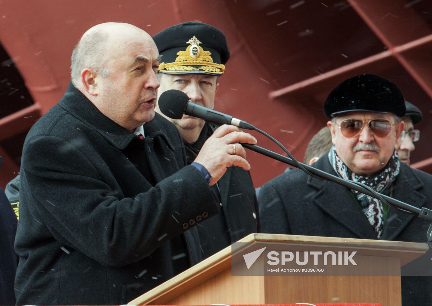 Launching Akademik Aleksandrov rescue tugboat in Severodvinsk