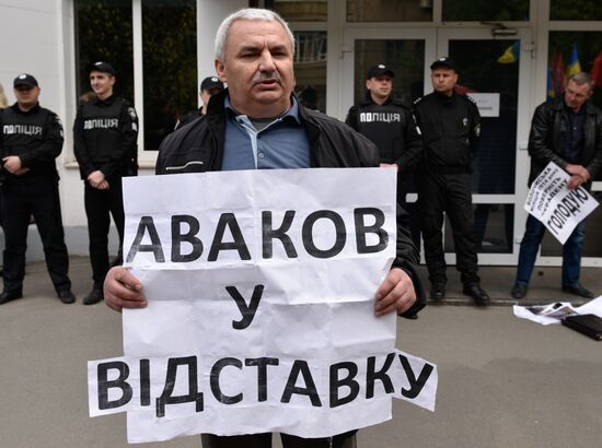 Rally in Kiev for Ukrainian Interior Minister Avakov's resignation