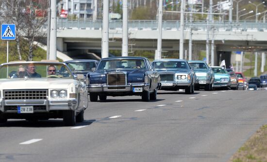 Parade of retro cars in Minsk