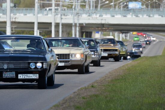 Parade of retro cars in Minsk