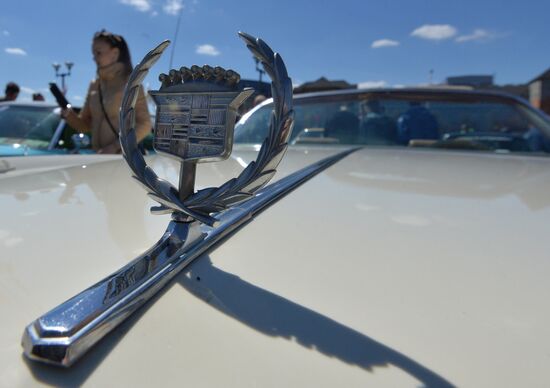 Parade of retro cars in Minsk