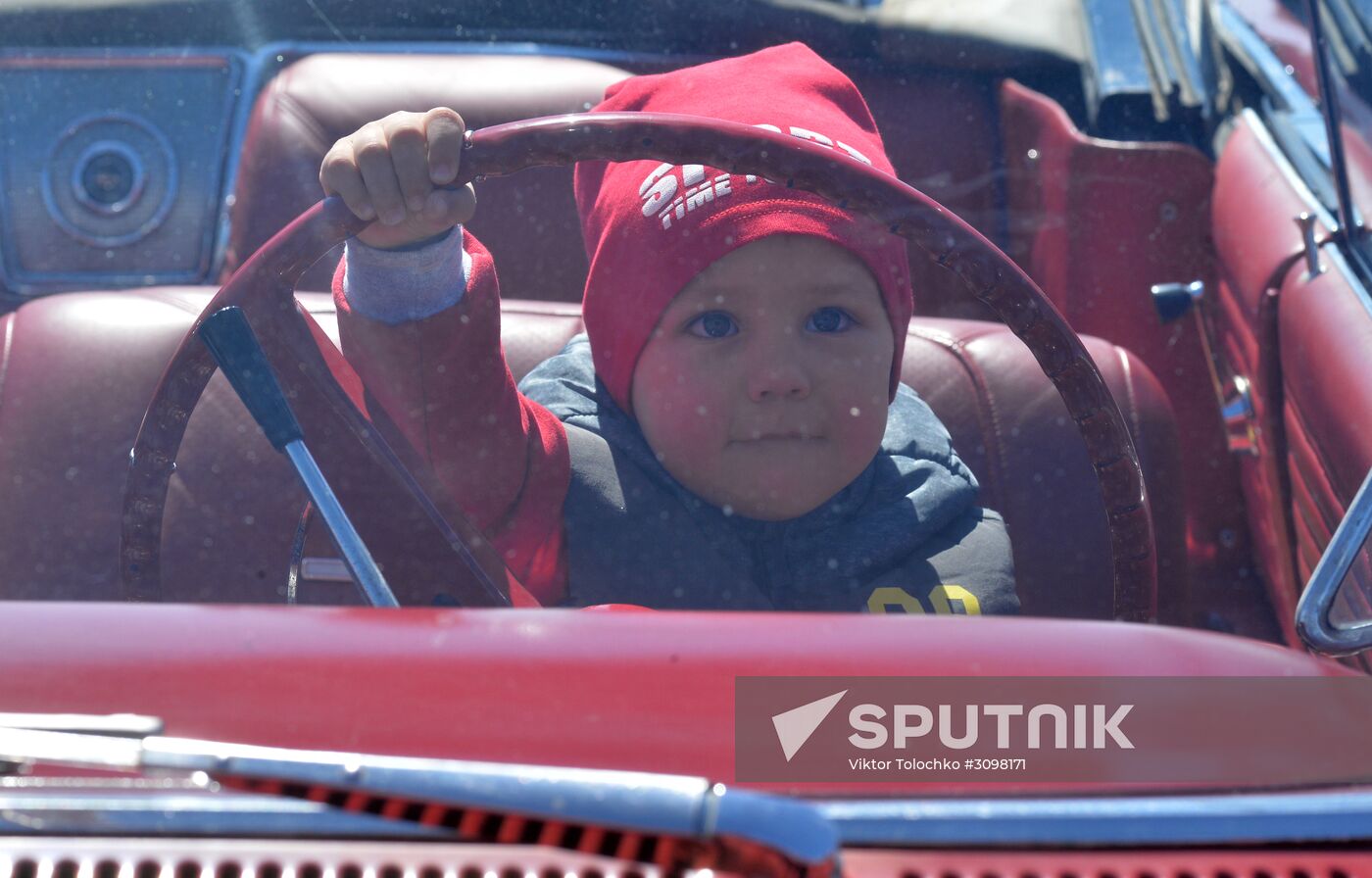 Parade of retro cars in Minsk