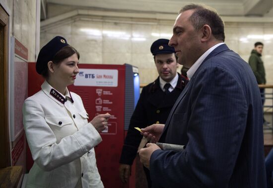 Historical re-enactment of Moscow Metro opening