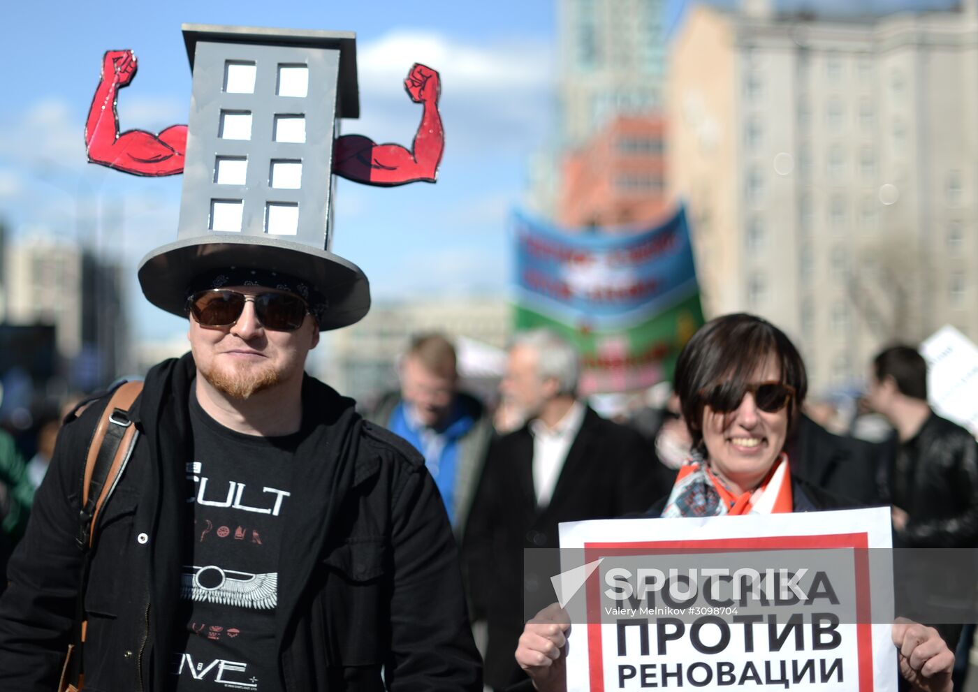 Rally against demolition of Khrushchev-era five-story buildings in Moscow