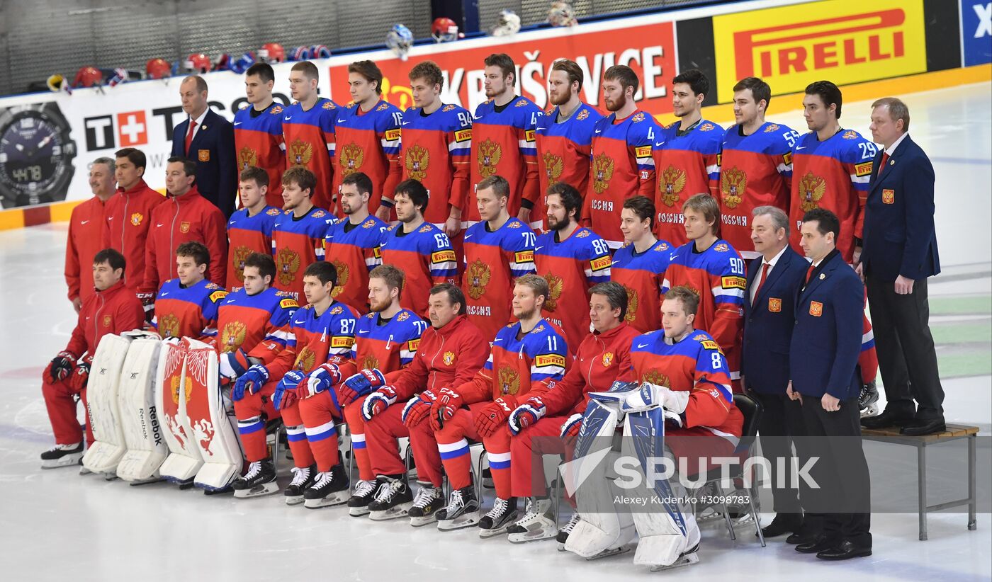 Russian national hockey team holds training session