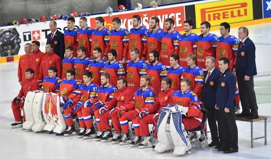 Russian national hockey team holds training session