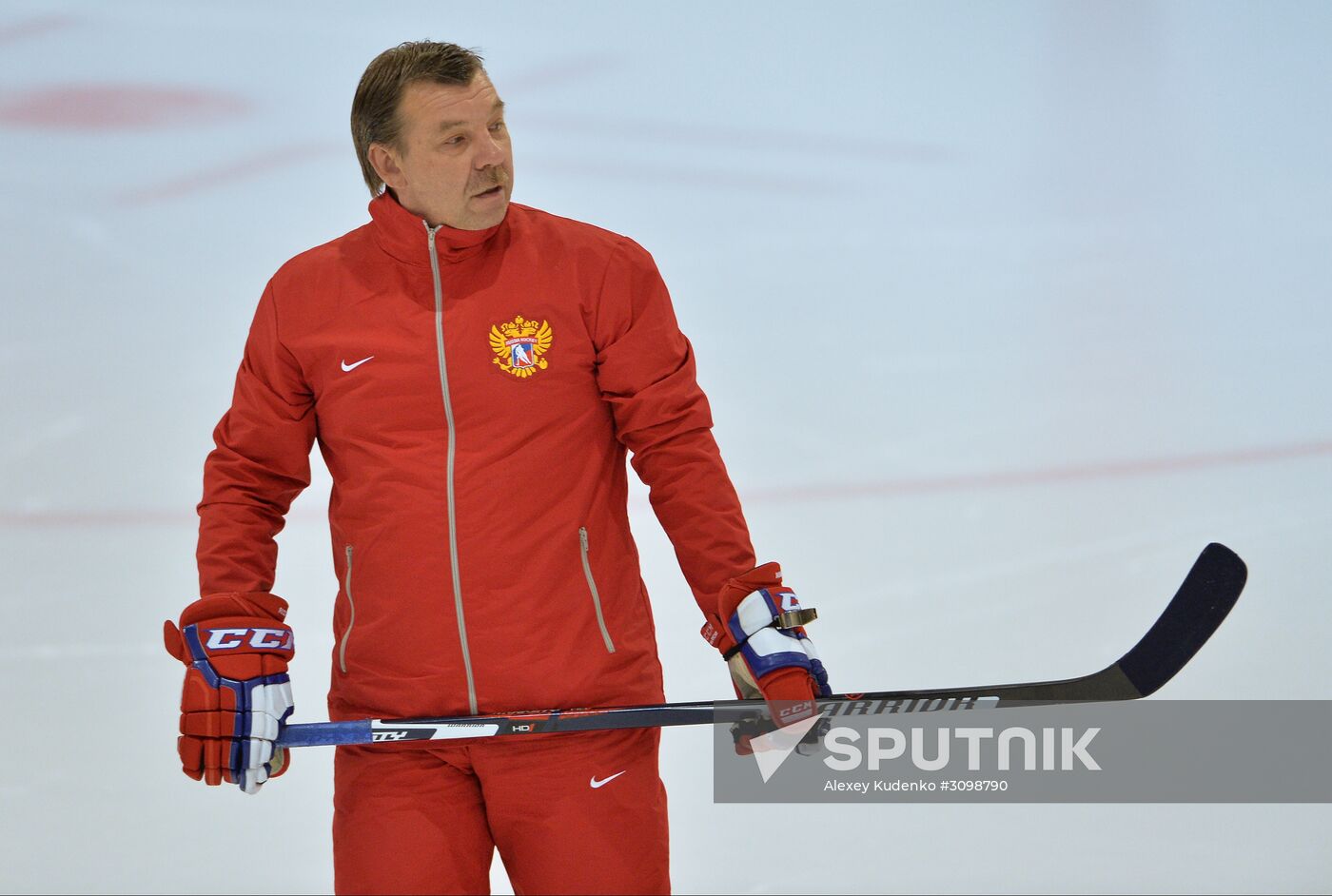 Russian national hockey team holds training session