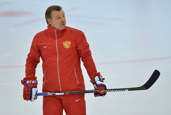 Russian national hockey team holds training session