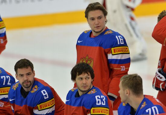Russian national hockey team holds training session
