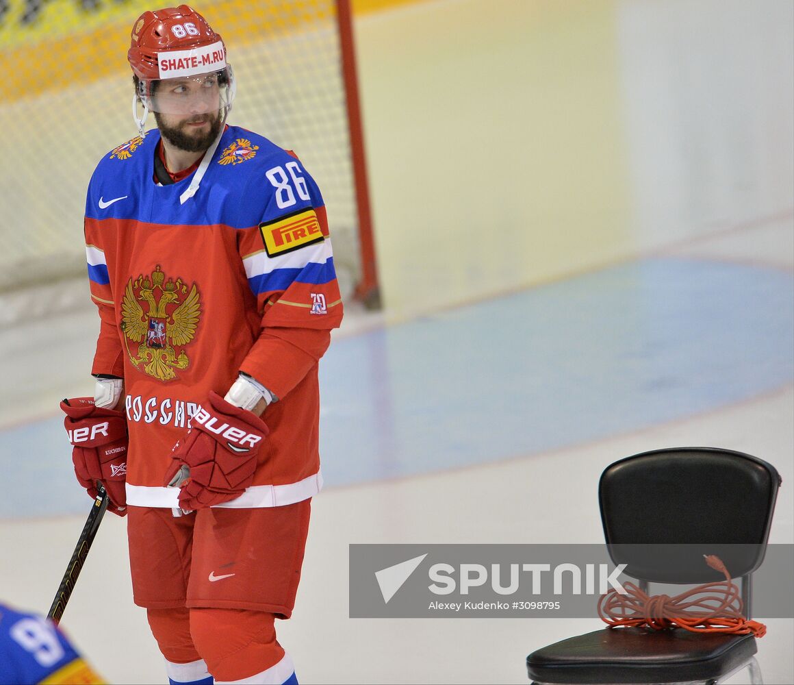 Russian national hockey team holds training session