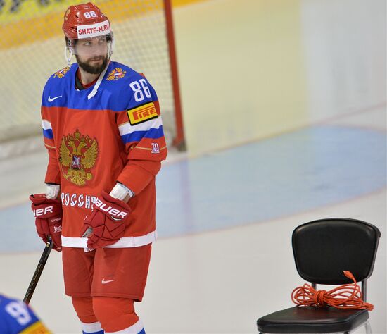 Russian national hockey team holds training session