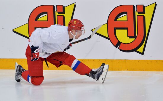 Russian national hockey team holds training session