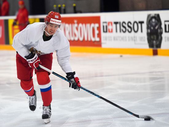 Russian national hockey team holds training session