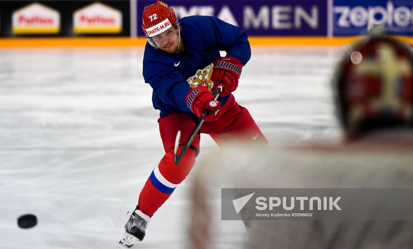 Russian national hockey team holds training session