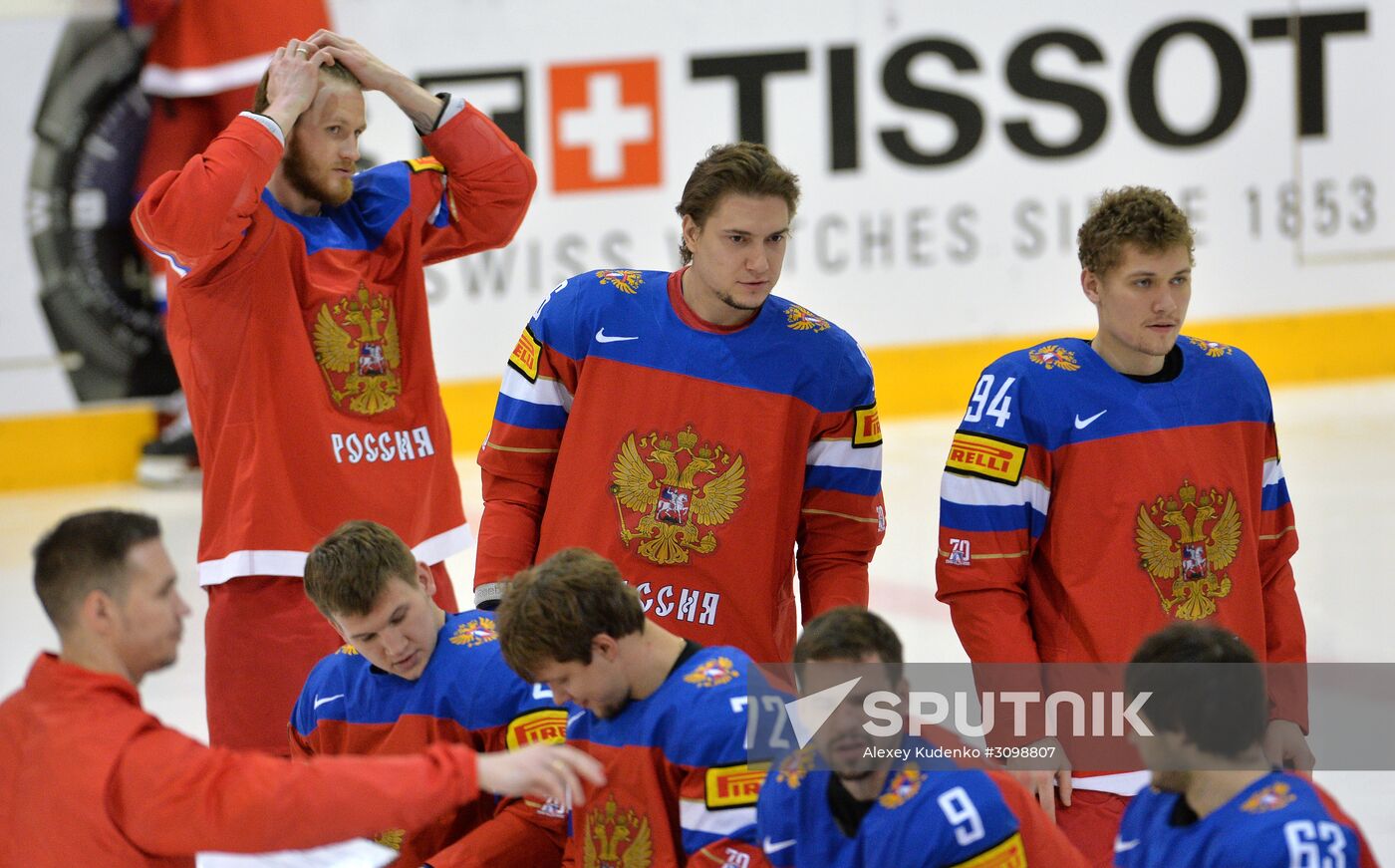 Russian national hockey team holds training session