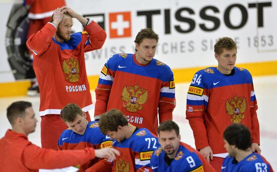 Russian national hockey team holds training session