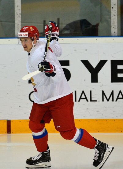 Russian national hockey team holds training session