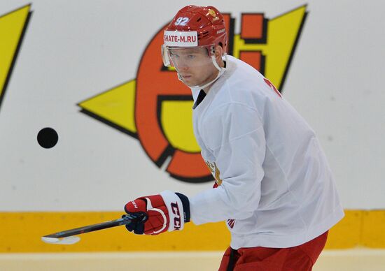 Russian national hockey team holds training session