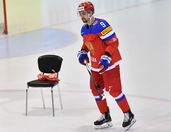 Russian national hockey team holds training session