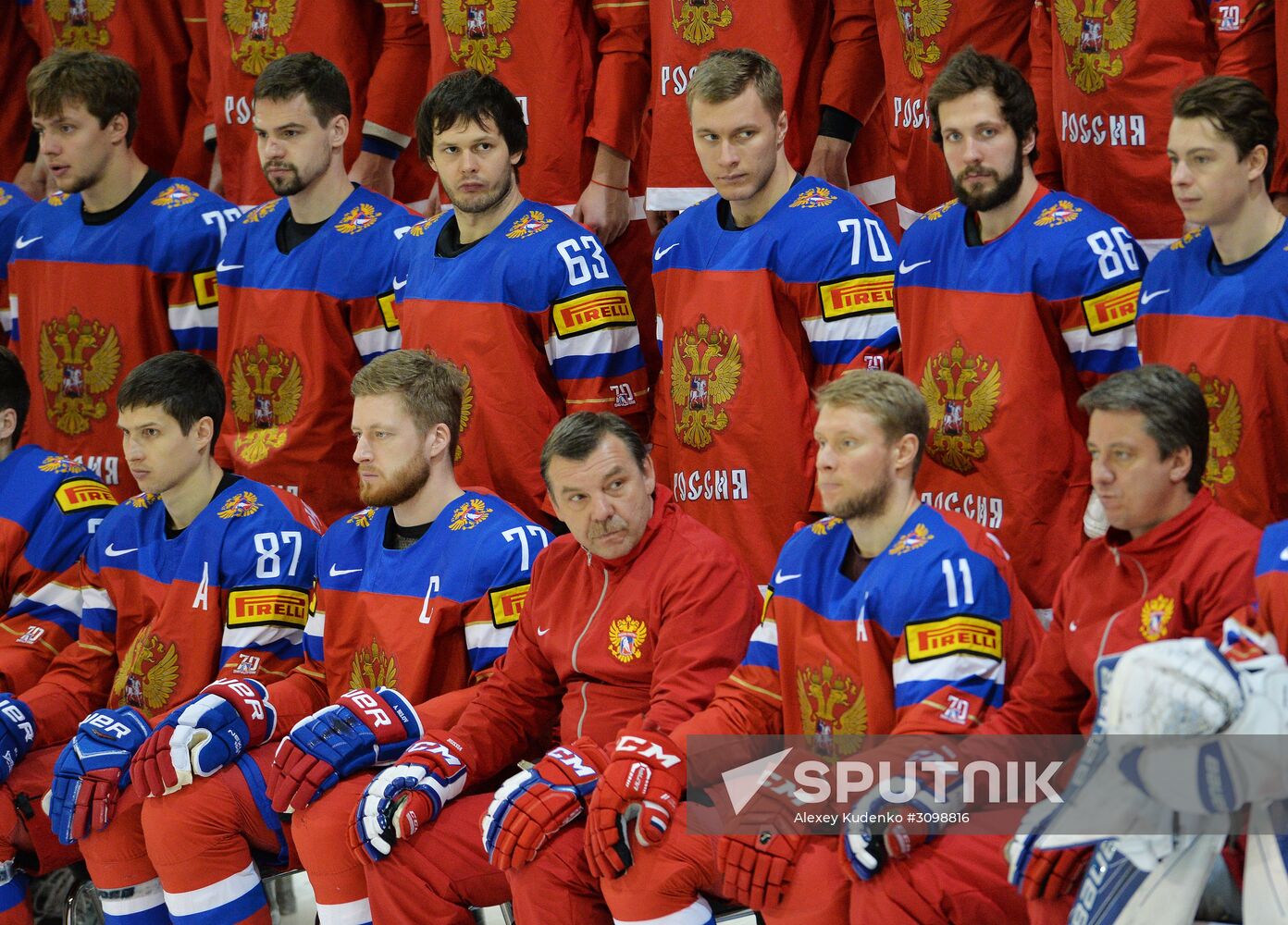 Russian national hockey team holds training session