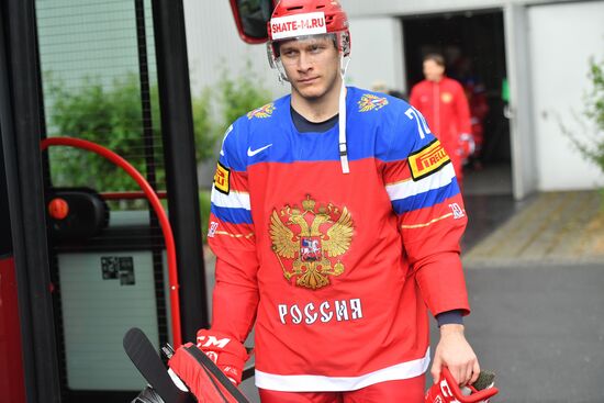 Russian national hockey team holds training session