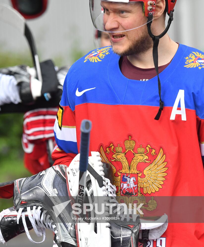 Russian national hockey team holds training session