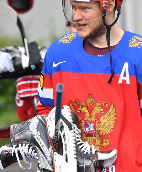 Russian national hockey team holds training session