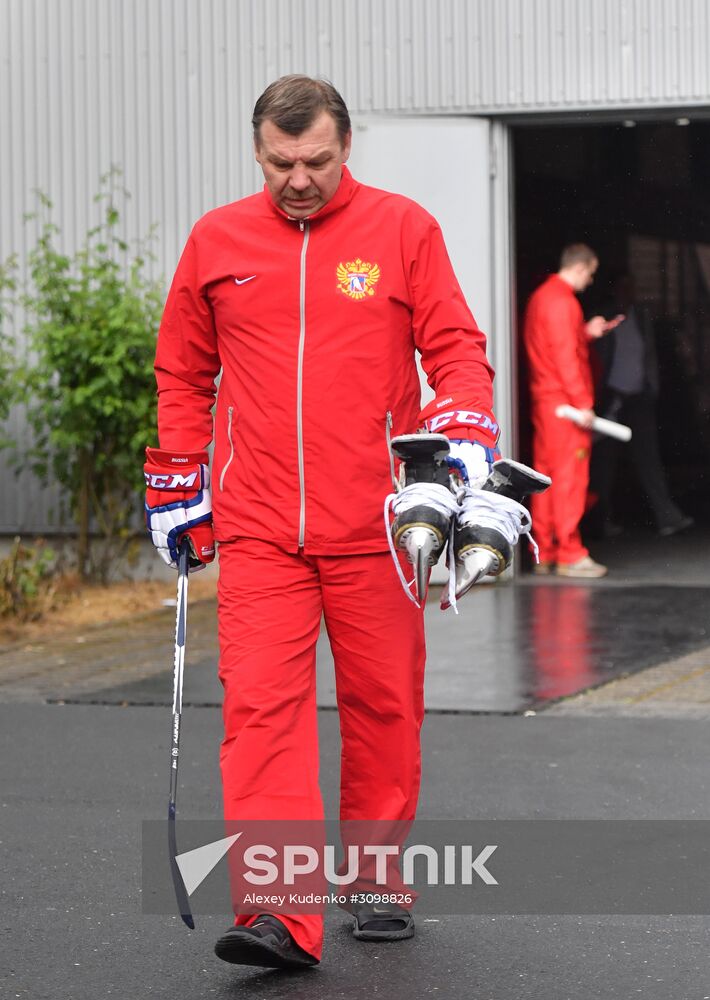 Russian national hockey team holds training session