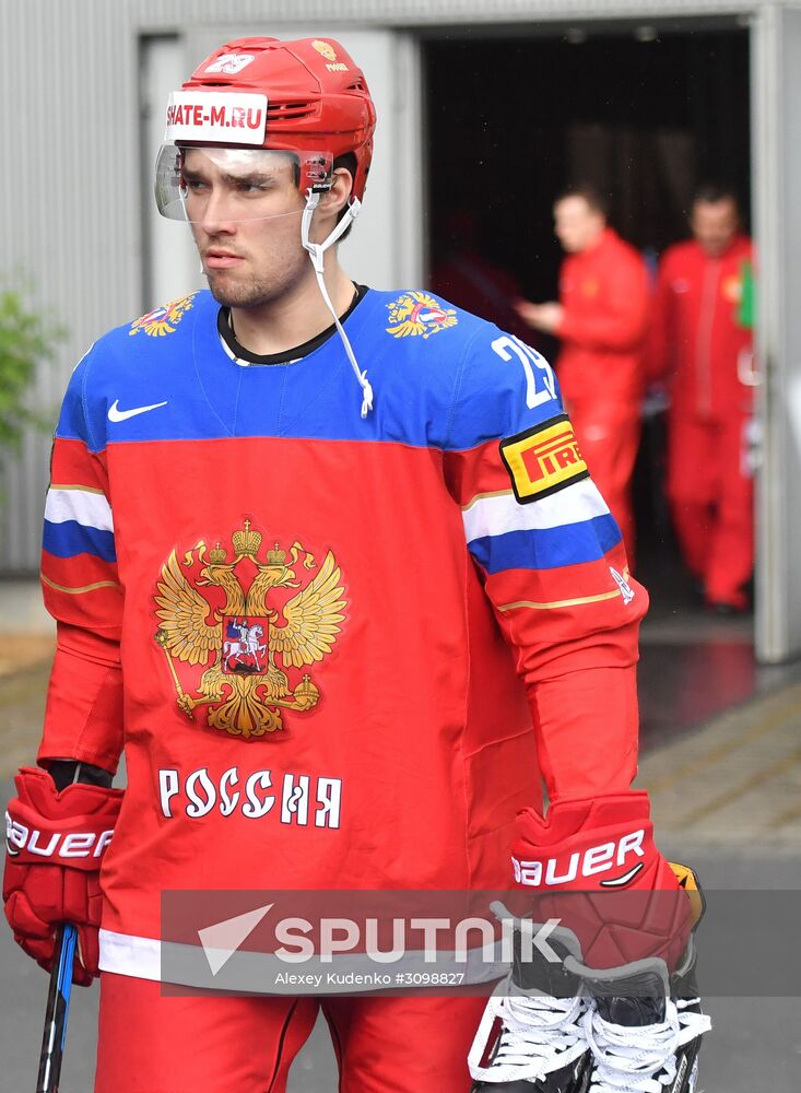 Russian national hockey team holds training session