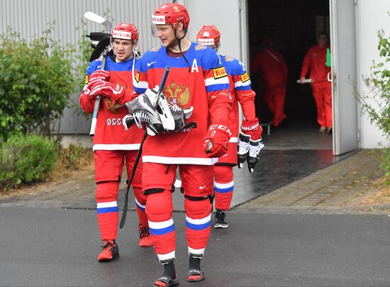Russian national hockey team holds training session