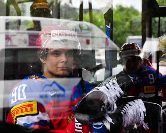 Russian national hockey team holds training session