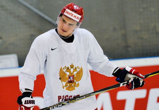 Russian national hockey team holds training session