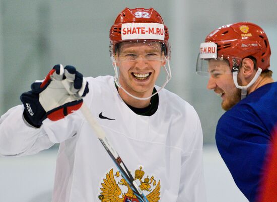 Russian national hockey team holds training session