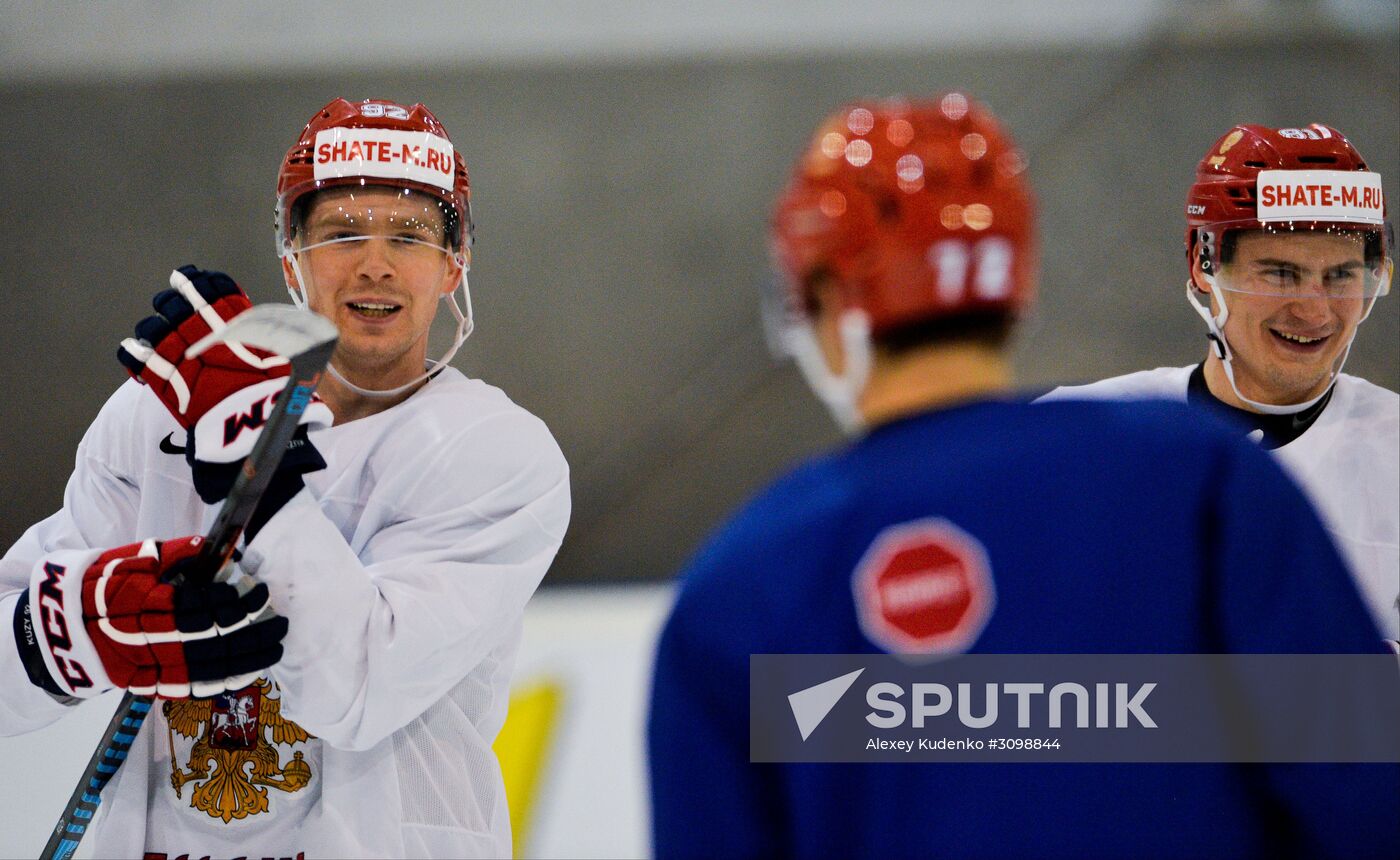 Russian national hockey team holds training session