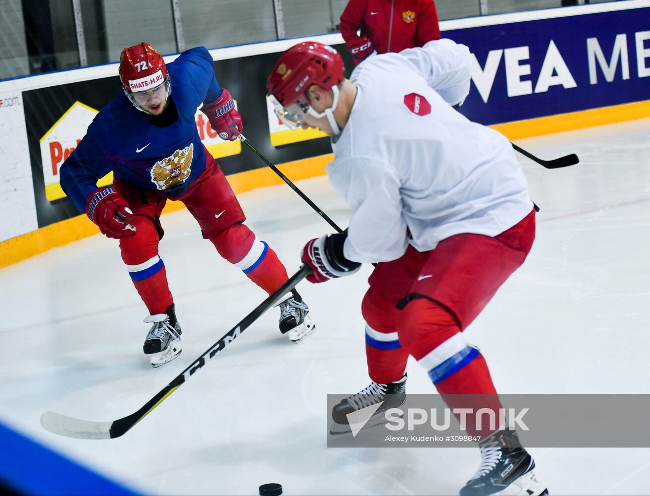 Russian national hockey team holds training session