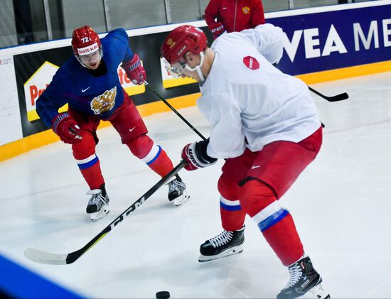 Russian national hockey team holds training session