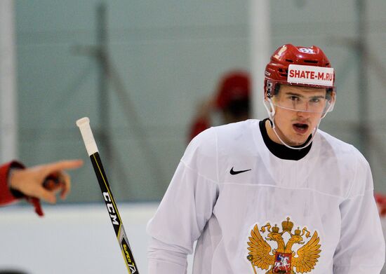 Russian national hockey team holds training session