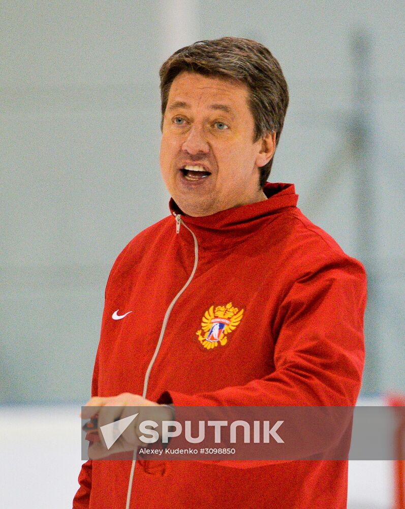 Russian national hockey team holds training session