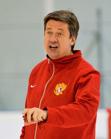 Russian national hockey team holds training session