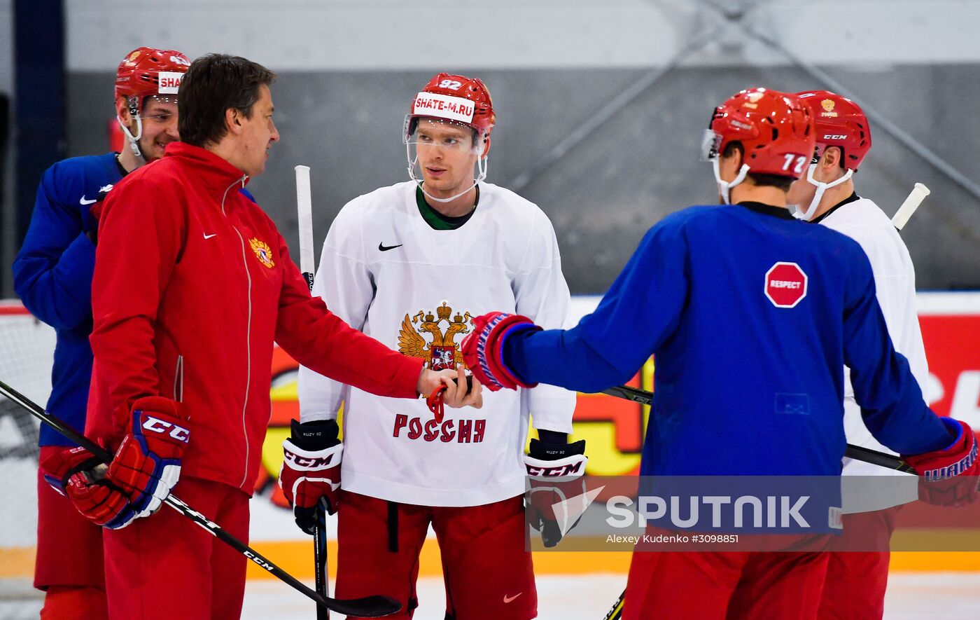 Russian national hockey team holds training session