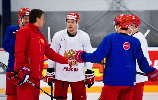 Russian national hockey team holds training session