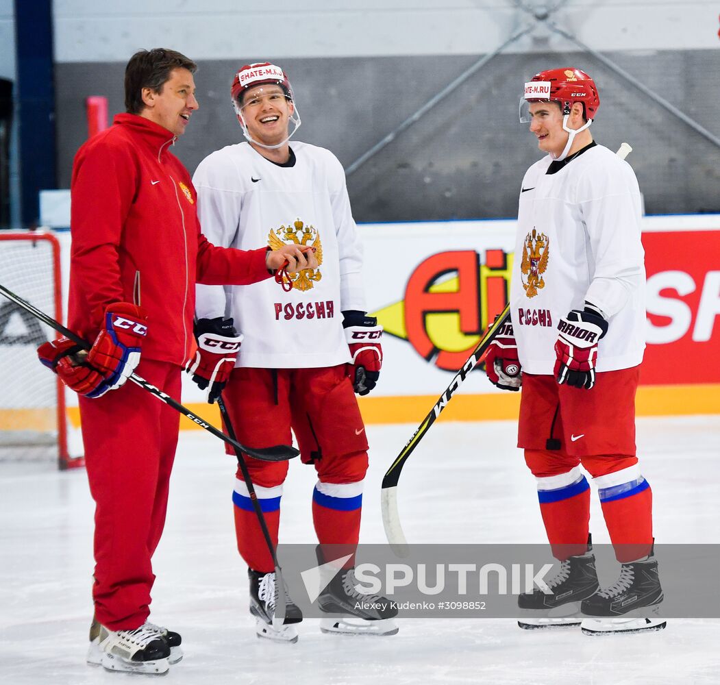 Russian national hockey team holds training session